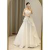 Strapless Light Wedding Dress - Simple & Elegant Ball Gown, Slim Fit Tulle Bridal Dress for Banquet & Party