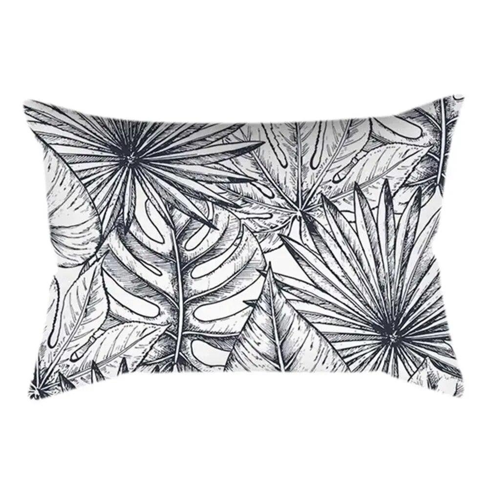 Rectangle Cushion Cover Plant Art Polyester Home Decor Elegant Pillow  For Living Room Sofa 30x50cm