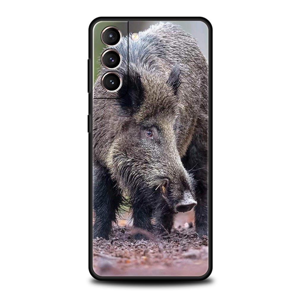Animal Wild Boar Phone Case For Samsung Galaxy S25 Edge S24 S23 S22 S21 Ultra S20 FE 5G S10 S10E S9 Plus Soft TPU Cover