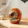 Unique Halloween Gift for Collectors Skull Apples Resin Statue, Gothic Spooky Decor with Niche Horror Collection Pieces Worm, Prop Party Haunted