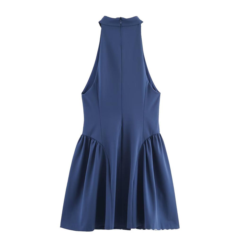 Women's Clothing Autumn New European and American Style Neck Collar Short Fashion A-word Dress