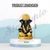 Handcrafted Black Ganesha Idol for Car Dashboard Item: Ganesh Ji, Ganpati Bappa Murti for Home Decor
