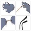 Unique Party Favor Costume Heart Sunglasses Sunglasses for Women Rimless Sunglasses Heart Glasses