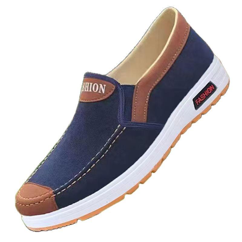 Men's Non-slip Canvas Slip-ons - Durable, Wear-resistant Shoes