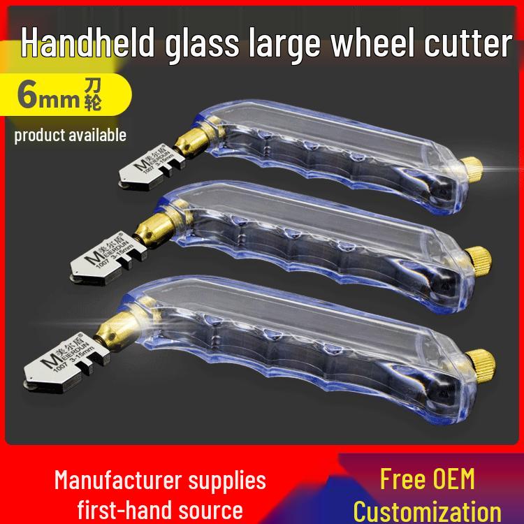 

Handheld Glass Cutter with Diamond Roller and Oil Injection Blade