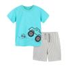 Summer Boys' European & American Style Short-Sleeve T-Shirt & Knitted Cotton Shorts Two-Piece Set