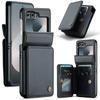 For Samsung Galaxy Z Flip 6 Case with RFID Blocking Card Holder,Durable Leather Detachable Wristlet Strap Flip Wallet Phone Case
