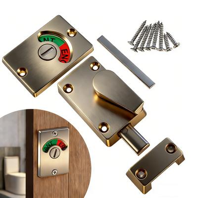 Toilet Bathroom Lock Vacant/Engaged Stainless Steel Door Lock Indicator Restroom Toilet Privacy Partition Door Lock Latch
