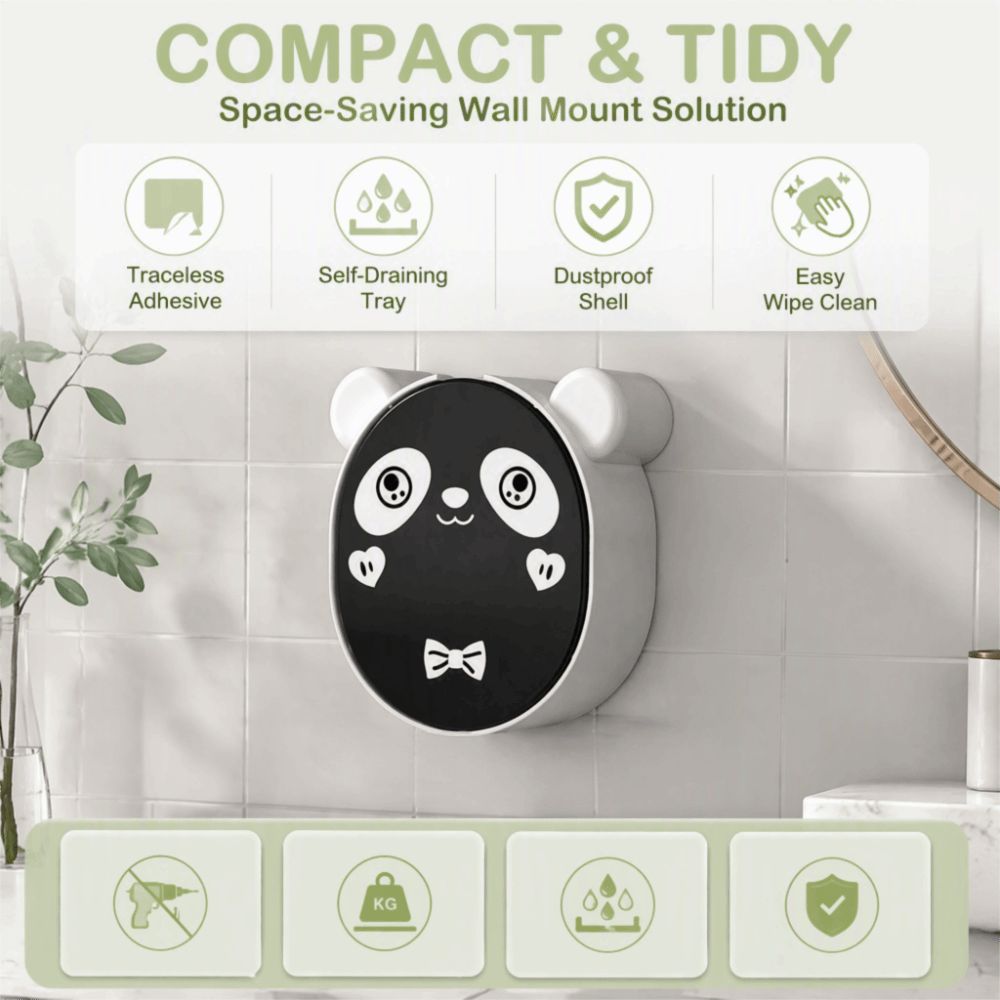Plastic Soap Dish Black White Easy Installation Soap Storage Box Self Draining Cartoon Look Cartoon Soap Holder