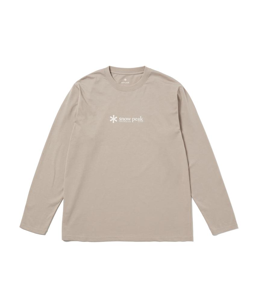 Soft Cotton Logo Long Sleeve for Men and GREIGE M [Snow Peak] T-Shirt SW-25SU401 Long-sleeved T-shirt Women,