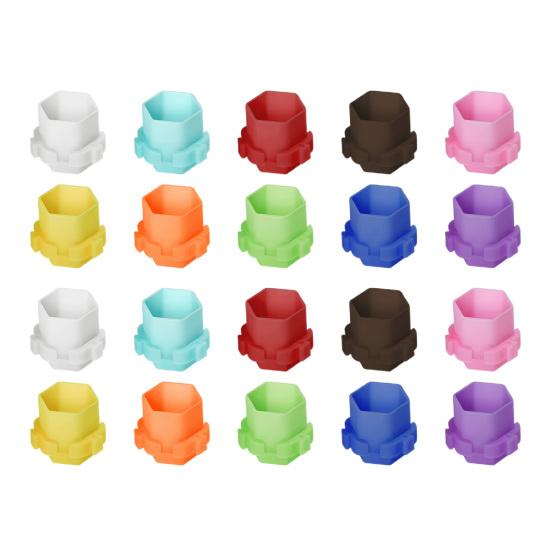 

200 шт. цветные чашки для татуировок, стабильные, экологически чистые, водонепроницаемые держатели для чернил для легкой и эффективной татуировки 200 разноцветный