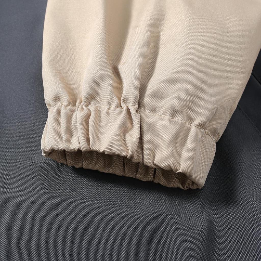 European and American Men's Stand-up Collar Jacket: Autumn/Winter Color Block Casual Coat