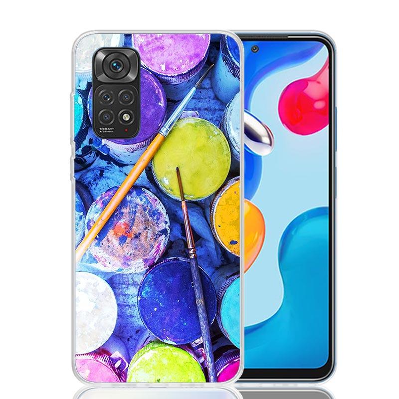Watercolors Set Paint Palette Painting Box Phone Case For Xiaomi Redmi Note 15 14 13 12S 12 Pro Plus 11S 11E 11 11T 10S 10 Art S