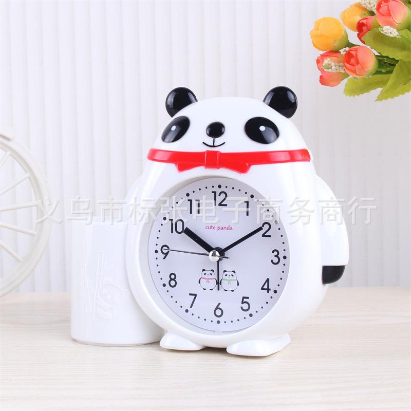 Creative Panda Shape Pen Holder, Small Alarm Clock, Special for Junior High School Students, Super Loud Children's Bedroom Bedside Clock