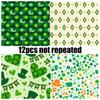 DIY12 Sheets/package of Small Flower St. Patrick's Day Material Paper Handbook Clipping Packaging Diy Material Paper