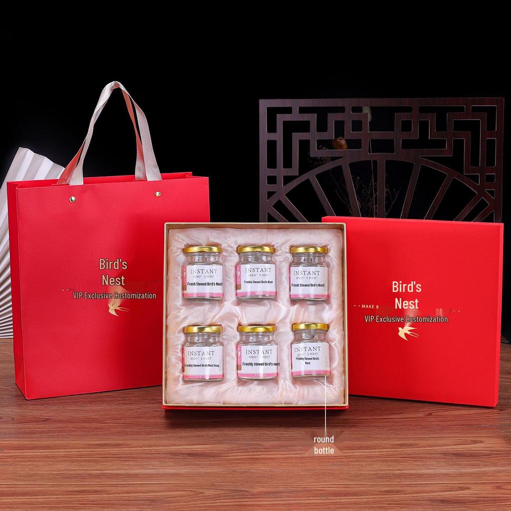 Freshly Stewed Bird's Nest Gift Box - Ready-to-Eat, 3/5/6 Bottles (75ml/100ml) - Premium Business Gift Packaging