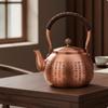 Tea Brewing Pot Artisanal Engraved Copper Teapot with Fitted Lid for Hosts