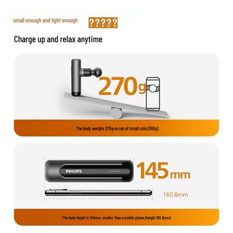 Philips Lightweight Portable Mini Massage Gun CN Plug (adapter Included)