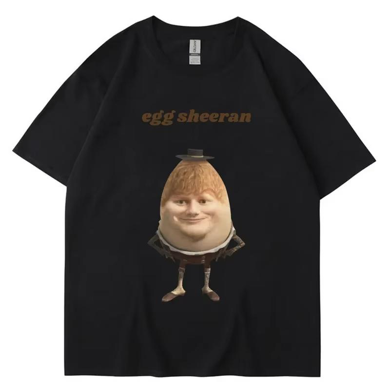 Funny Egg Ed Sheeran Meme Picture Fashion Tshirt Breathable Casual Short Sleeve Summer Women Tshirt Super Street Headwear