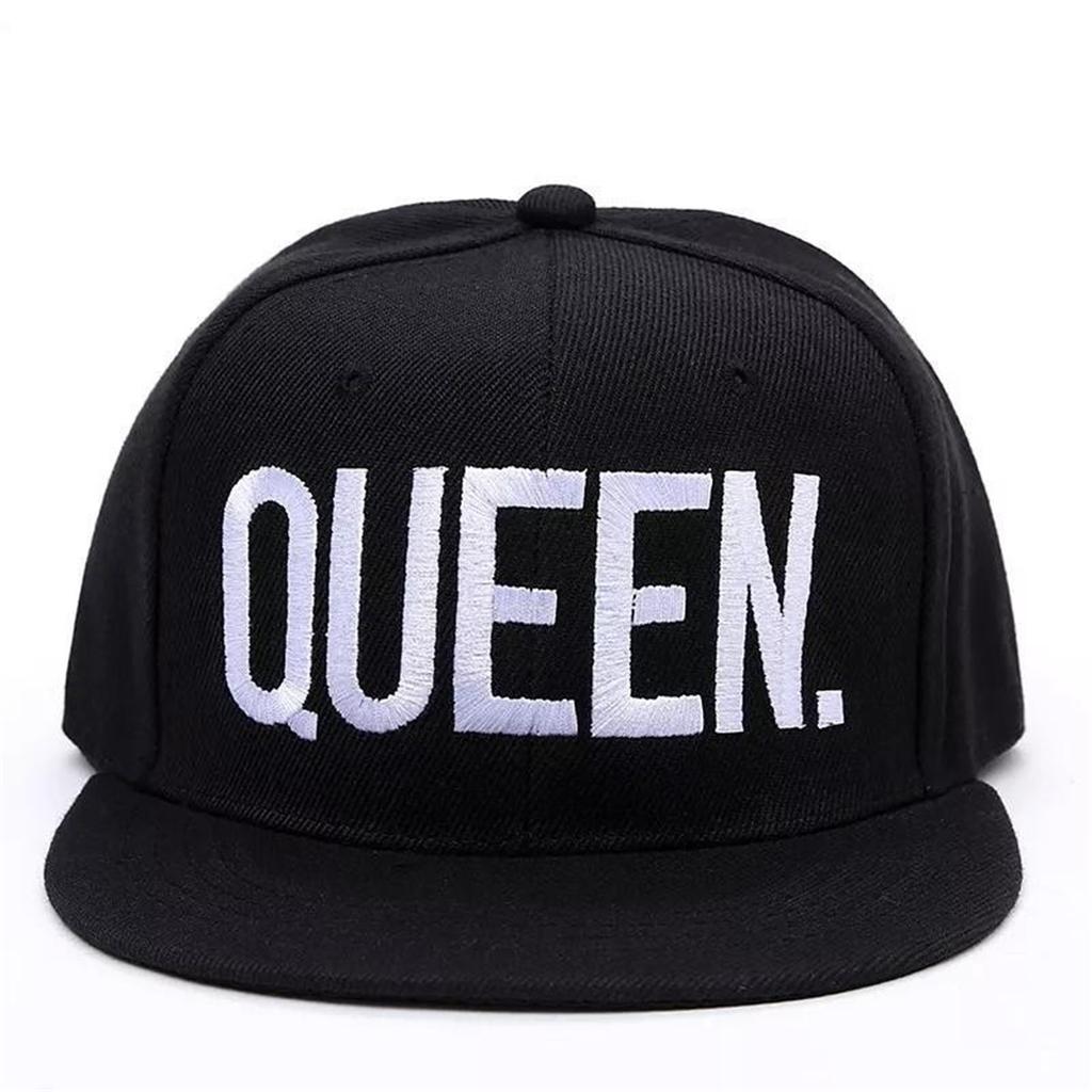 2025 Fashion KING QUEEN Embroidered Simple Hip Hop Baseball Hat Casual Flat Edge Hat Women's High Quality Outdoor Sunscreen Hat