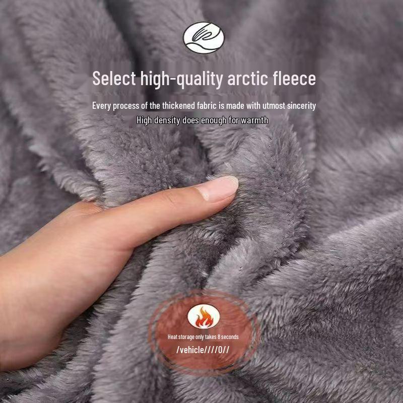 Thick Windproof & Waterproof Quilted Blanket for Electric Vehicles - Warm, Velvet-Lined, and Coldproof
