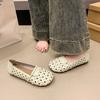 Fashion 2025 Summer New Hollow Bull Tendon Soft Slip-on Casual Mom Shoes Flat Single Shoes for Women