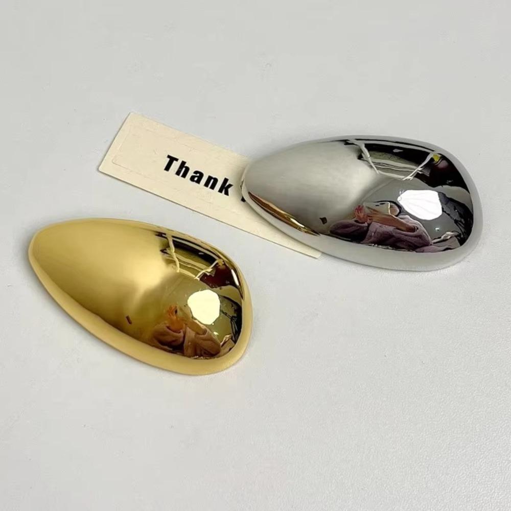 Glossy Suit Corsage Pins Geometric Statement Jewelry New Eggshell Brooches  Gifts