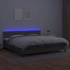 Maison Exclusive - Bed Slat Base with Mattress and LED Grey 200x200 Cm