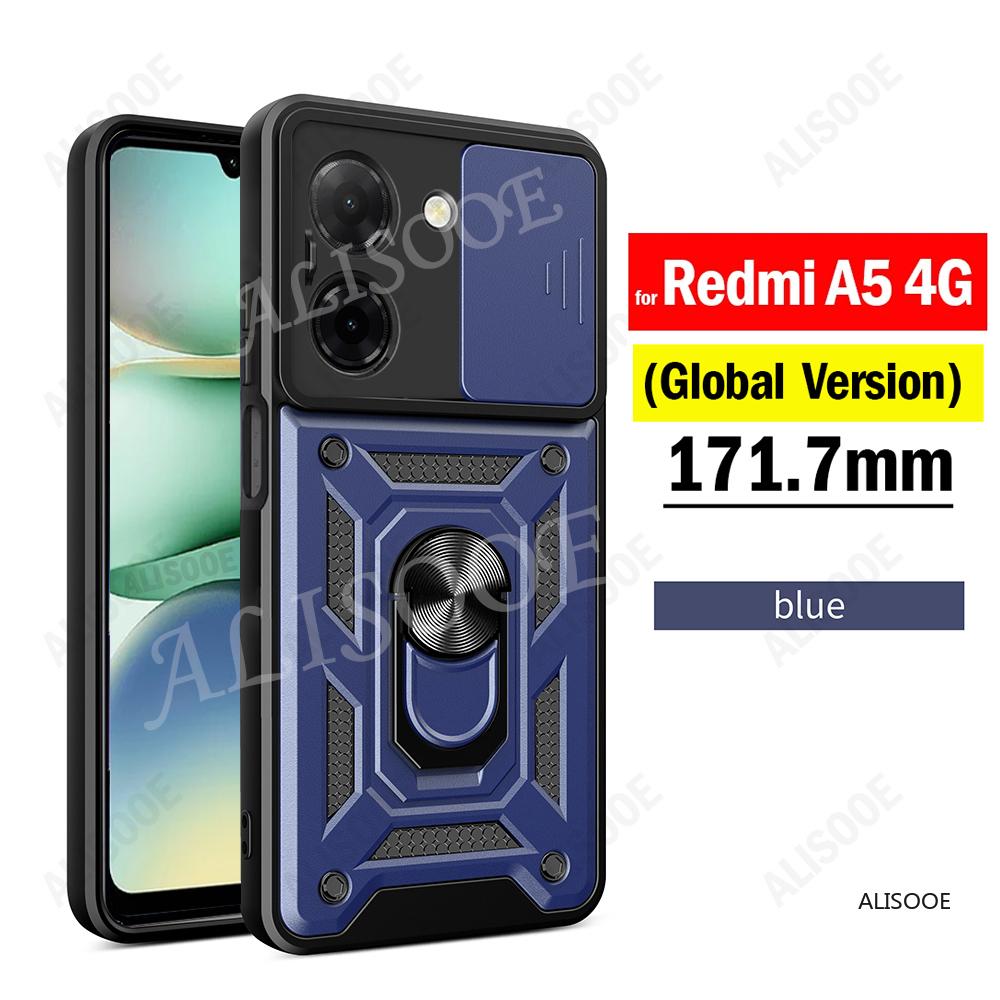 Shockproof Capa for Xiaomi Redmi A5 4G Global (171.7mm) Case Armor Slide Camera Protect Ring Stand Cover for Redmi A5 4G Funda