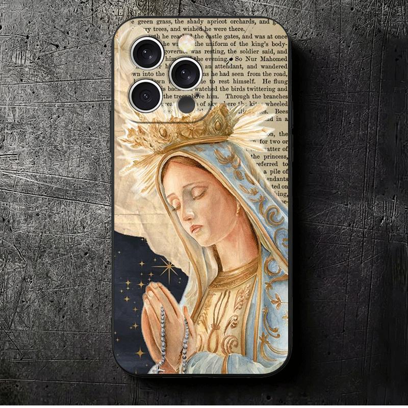 

Virgen Mary Virgin De Guadalupe Soft Phone Case for iPhone 16 16E 17 Air 15 Pro Max 14 Plus 13 Mini 11 12 7 Black Cover Back She iPhone 13 Mini
