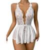 New European and American Cross-border Underwear Lace Cut-out See-through Plus-size Onesies