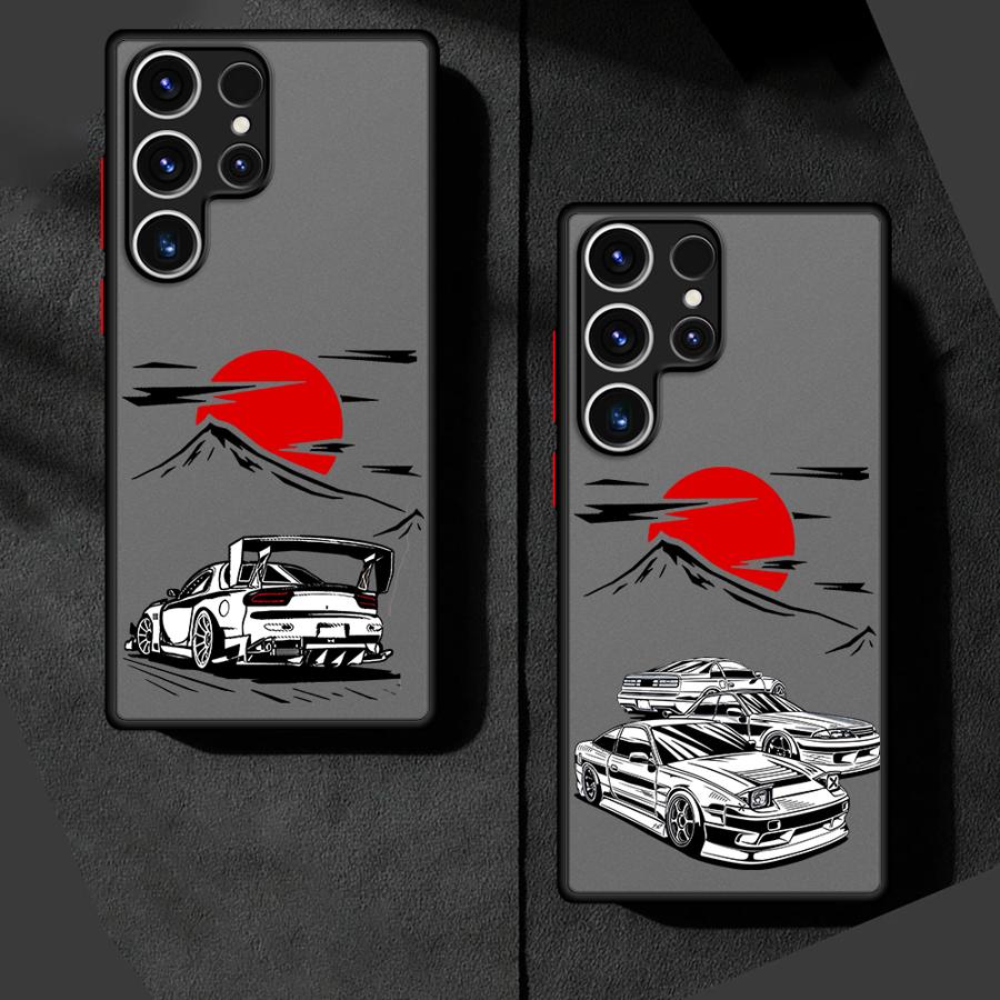 Soft Cover Case for Samsung Galaxy S22 Plus S8 S9 S24 S25 S23 Ultra Note 20 10 S21 FE S20 Japanese Drift Car