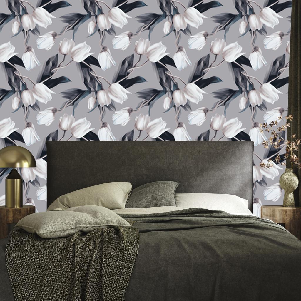 Painted Tulips Wallpaper for Living Room and Bedroom 50x1000