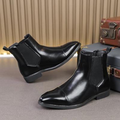 Leather Casual Boots Men Loafers Luxury Design Slip On Male Dress Boots Leisure Style Big Size Good Wear-resistant Sole