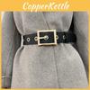 Elegant Black Wide Women's Belt For Dresses And Coats With Simple Style For Autumn Fashion