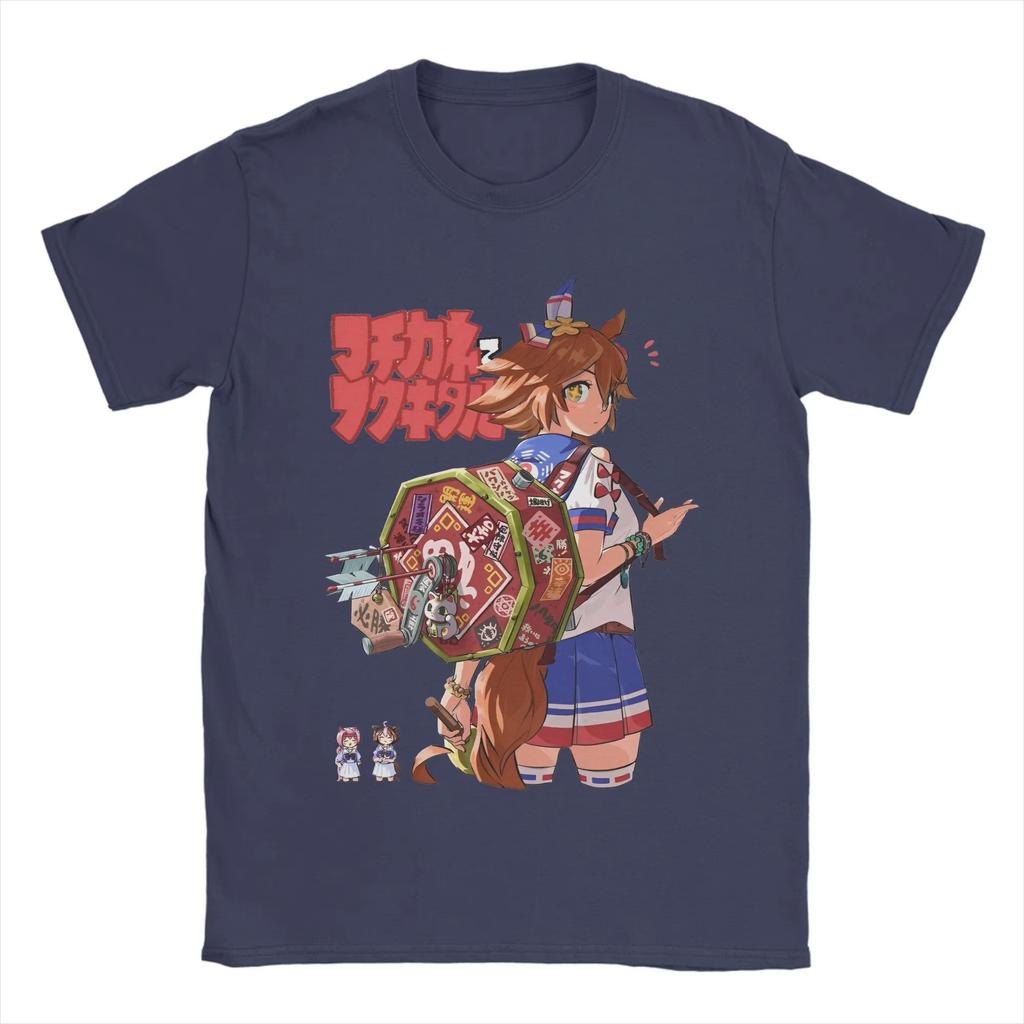 Beach Uma Musume Pretty Derby Amine Novelty T-Shirts Pure Cotton Tshirt for Mens Aesthetic Printed Short Sleeve Tees Anime