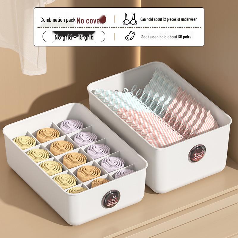 3-in-1 Dustproof Underwear and Sock Organizer with Lid