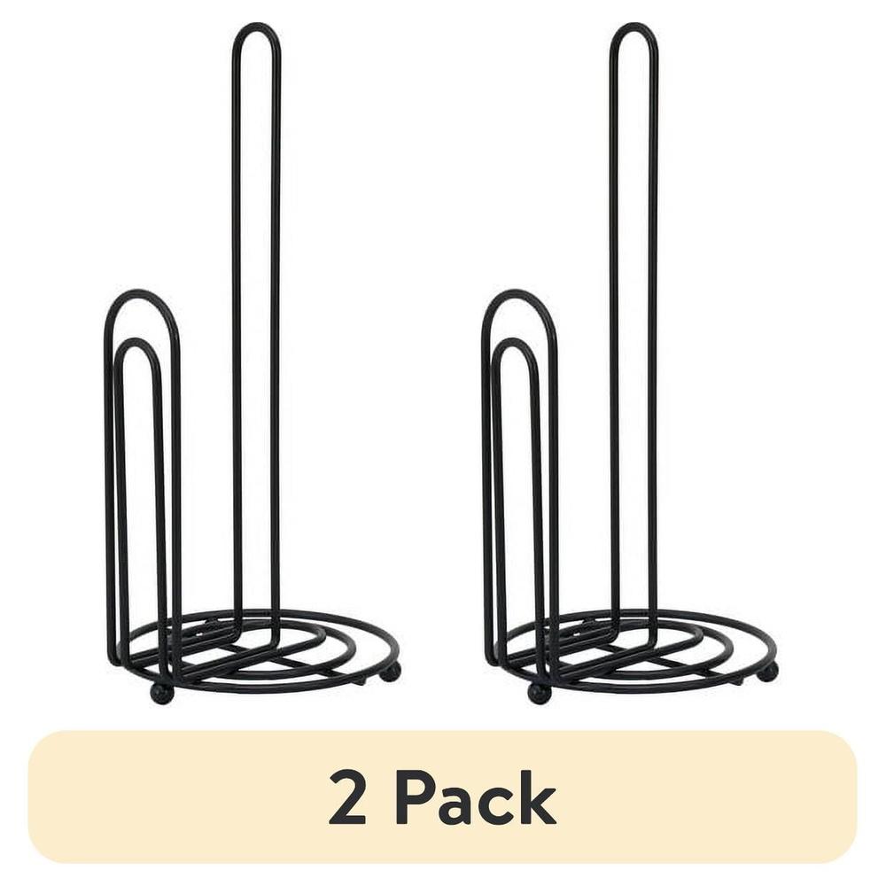 

2 Pack Stylish Metal Wire Paper Towel Holder Kitchen Essential Lightweight Durable Rust Resistant Countertop Accessory United States