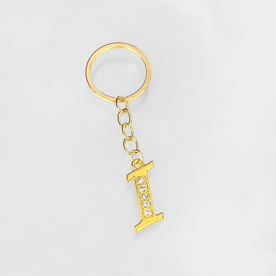 Creative Rhinestone Initials Metal Keychain – Korean Style Car Keyring Party Gift.