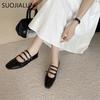 Fashion SUOJIALUN New Brand Women Flat Shoes Fashion Round Toe Shallow Ladies Elegant Mary Jane Shoes Soft Flat Dress Ballerinas Shoes