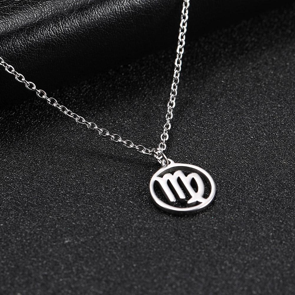 Cazador Zodiac Pendant Necklace for Women 12 Constellation Aries Pisces Gemini Chocher Stainless Steel Jewelry Gold Color Gifts