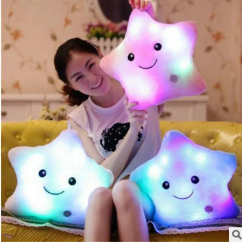 Colorful Glowing Pillow Cute Five-pointed Star Glowing Plush Doll