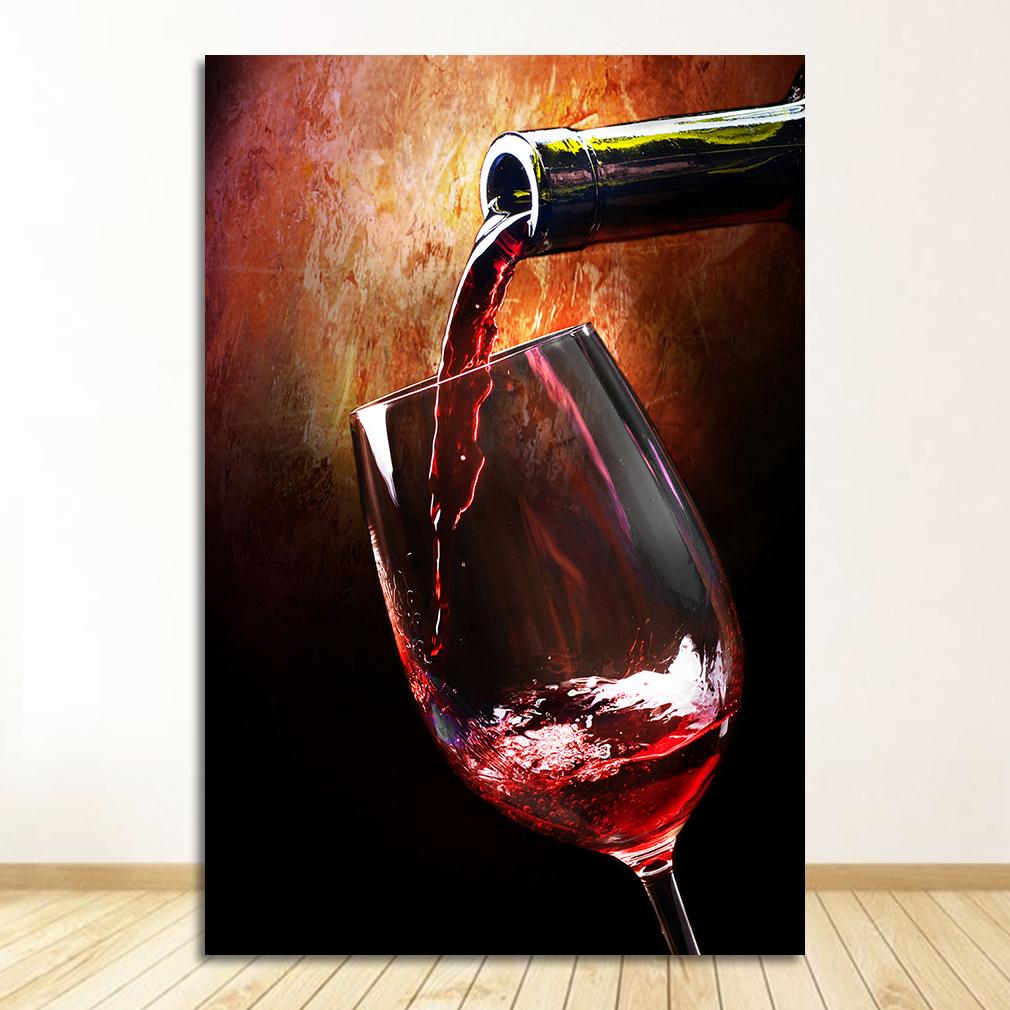 Poster Modern Canvas Art Bar Restaurant Kitchen Wall Decoration Dinning Living Room Decor Red Wine Glass Oil Painting Prints