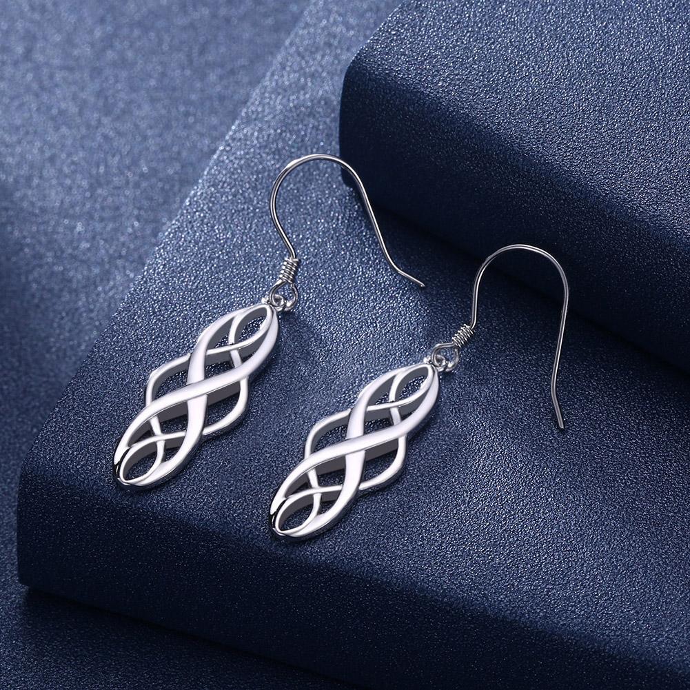 Women Copper Plated Dangle Earrings Wedding Valentine's Day Gift Jewelry  Beautiful Charms Fashion Chinese Knot Shape