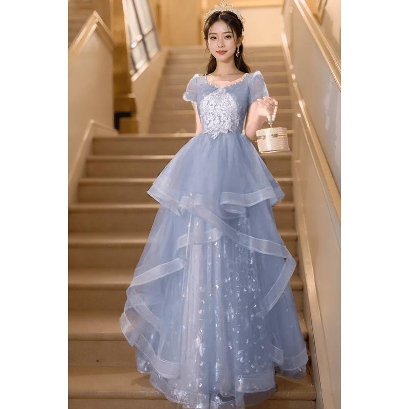 Pink Elegant Graduation Long Princess Dress Evening Gown