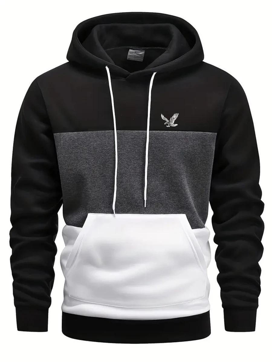 

Men s Colorblocked Hooded Sweatshirt with 3D Digital Print for Spring/Summer Autumn/Winter Casual Daily Sporty Style M