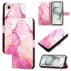 For iPhone 16e Case with Strap Marble Pattern Leather Phone Cover Card Holder