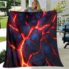 3D Hot Molten Rock Digital-printed Polyester Bedroom Velvet Flannel Cover Blanket Fleece Soft Sofa Cover Blankets for Beds
