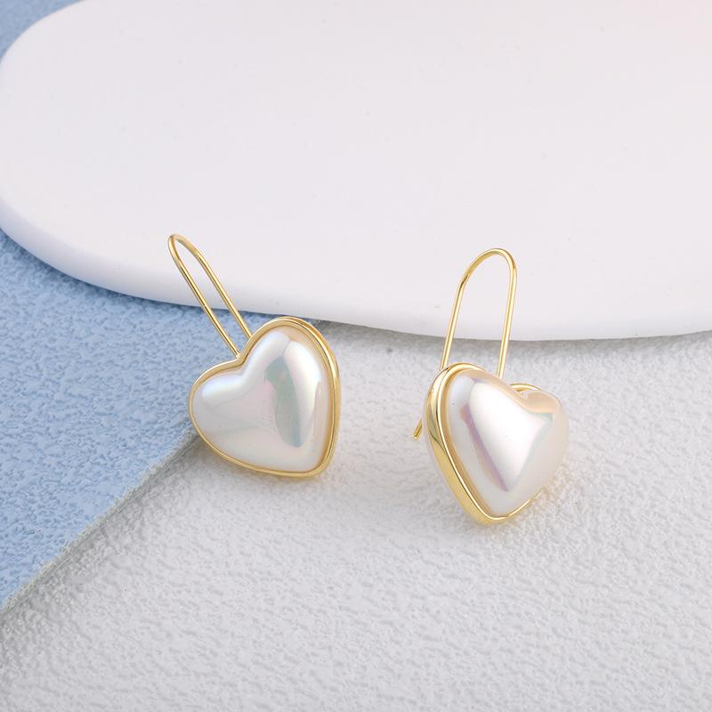 

Милые серьги-сердечки, серьги-капли с жемчугом, стиль INS, простые серьги, изящная модная бижутерия