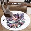 1pc Anime Butterfly Warrior Round Carpet - Office Chair Mat, Anti-Slip Rug for Home Decor
